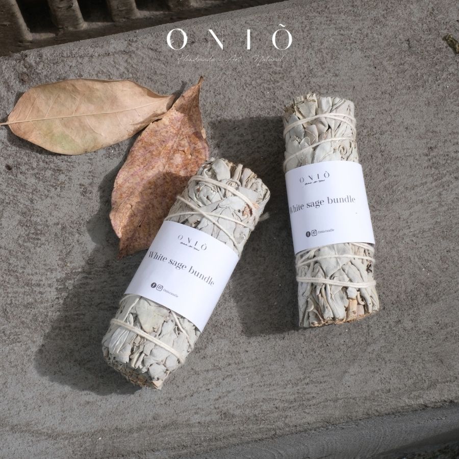 Bó lá SAGE/XÔ thơm tự nhiên, hương thơm thanh tẩy không gian, thu hút năng lượng tích cực, Bó Xô - ONIÕ