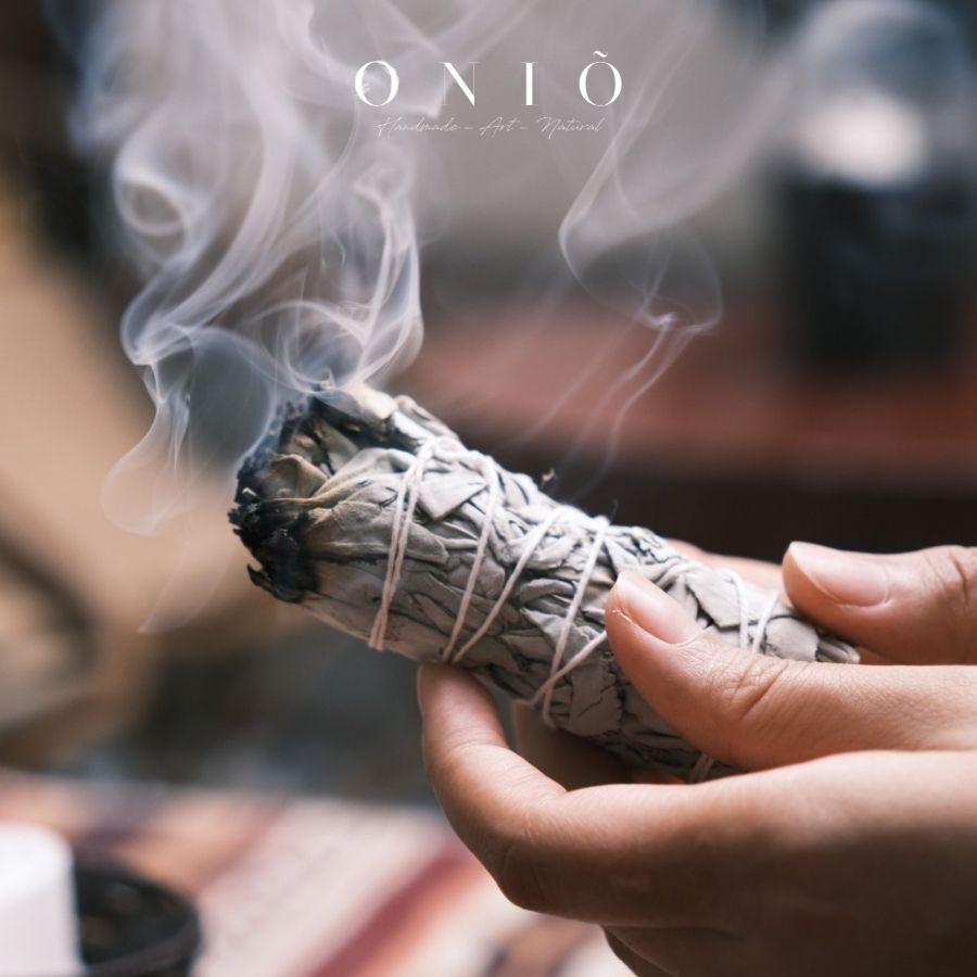 Bó lá SAGE/XÔ thơm tự nhiên, hương thơm thanh tẩy không gian, thu hút năng lượng tích cực, Bó Xô - ONIÕ
