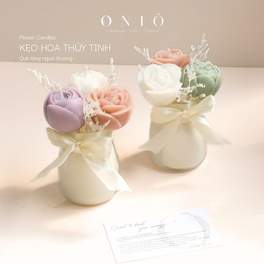 Hoa nến thơm màu ngẫu nhiên, Hương thơm tinh dầu, quà tặng sinh nhật, quà tặng tốt nghiệp - Kẹo Hoa Thủy Tinh - ONIÕ
