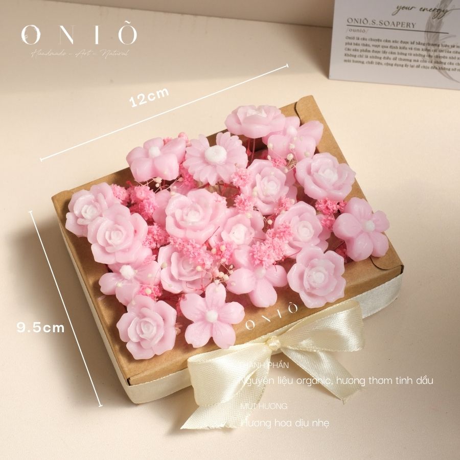 Hoa sáp thơm tone hồng, Hương thơm tinh dầu, quà tặng sinh nhật, quà tặng tốt nghiệp - Bloom Box - ONIÕ