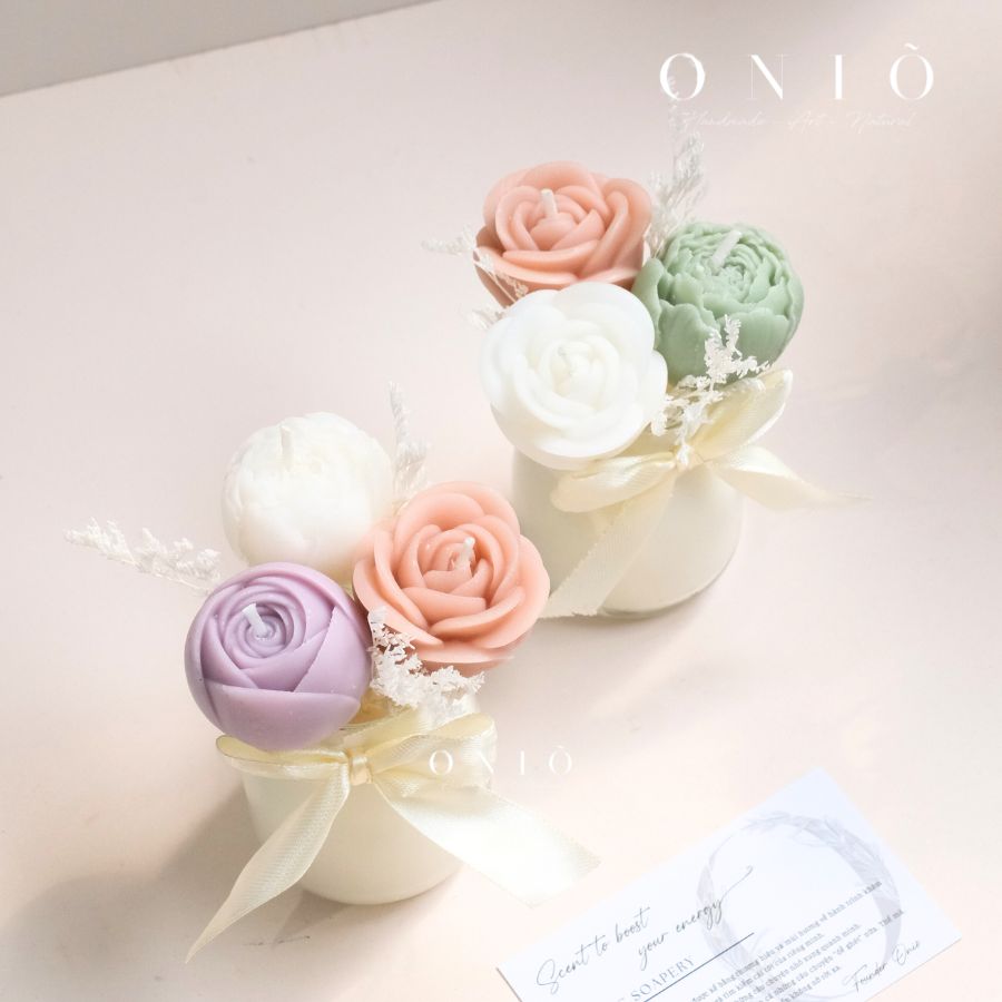 Hoa nến thơm màu ngẫu nhiên, Hương thơm tinh dầu, quà tặng sinh nhật, quà tặng tốt nghiệp - Kẹo Hoa Thủy Tinh - ONIÕ