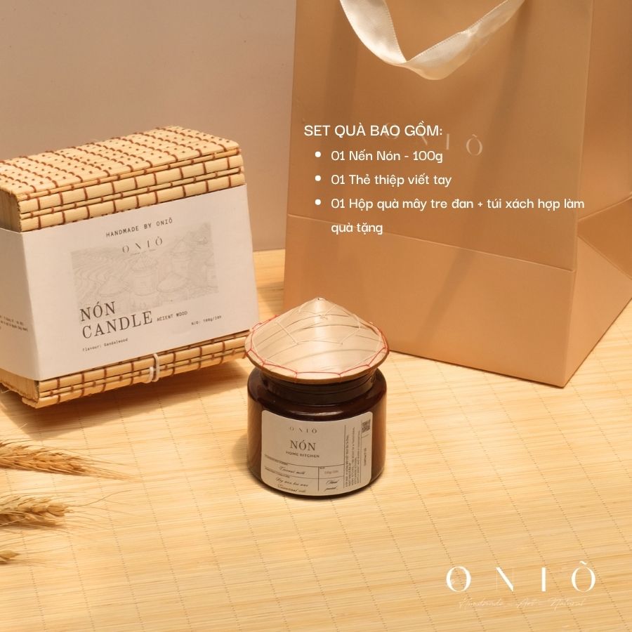 Nến thơm nón lá Việt Nam Handmade - Hương thơm tinh dầu, quà tặng lưu niệm, Nón Candle - BST Đất Việt - ONIÕ