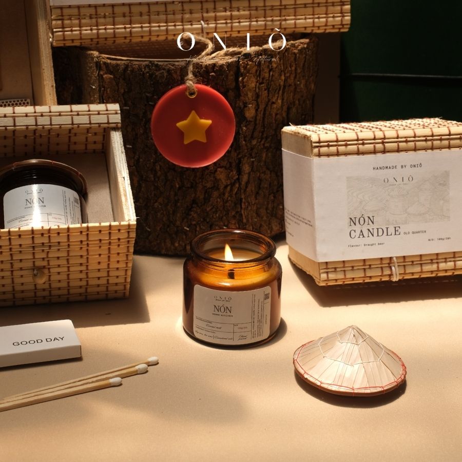 Nến thơm nón lá Việt Nam Handmade - Hương thơm tinh dầu, quà tặng lưu niệm, Nón Candle - BST Đất Việt - ONIÕ