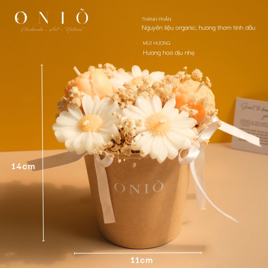 Hoa nến thơm, Hương thơm tinh dầu, quà tặng sinh nhật, quà tặng tốt nghiệp - Nắng Ban Mai - ONIÕ