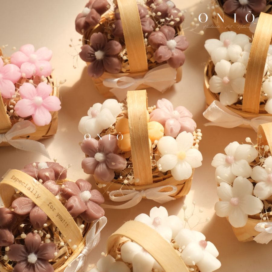 Hoa sáp thơm tone màu ngẫu nhiên, Hương thơm tinh dầu, quà tặng sinh nhật, quà tặng tốt nghiệp - Mini Bloom - ONIÕ
