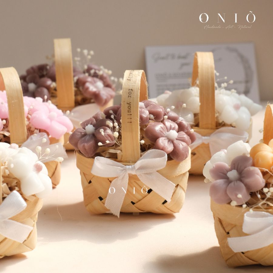Hoa sáp thơm tone màu ngẫu nhiên, Hương thơm tinh dầu, quà tặng sinh nhật, quà tặng tốt nghiệp - Mini Bloom - ONIÕ