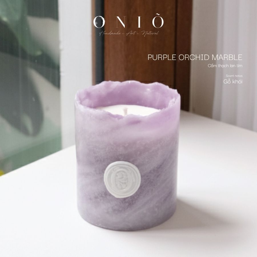 Nến thơm cao cấp hình trụ Marble Texture Handmade, Quà Tặng Tinh Tế Decor Phòng & Spa, Marble Collection - ONIÕ