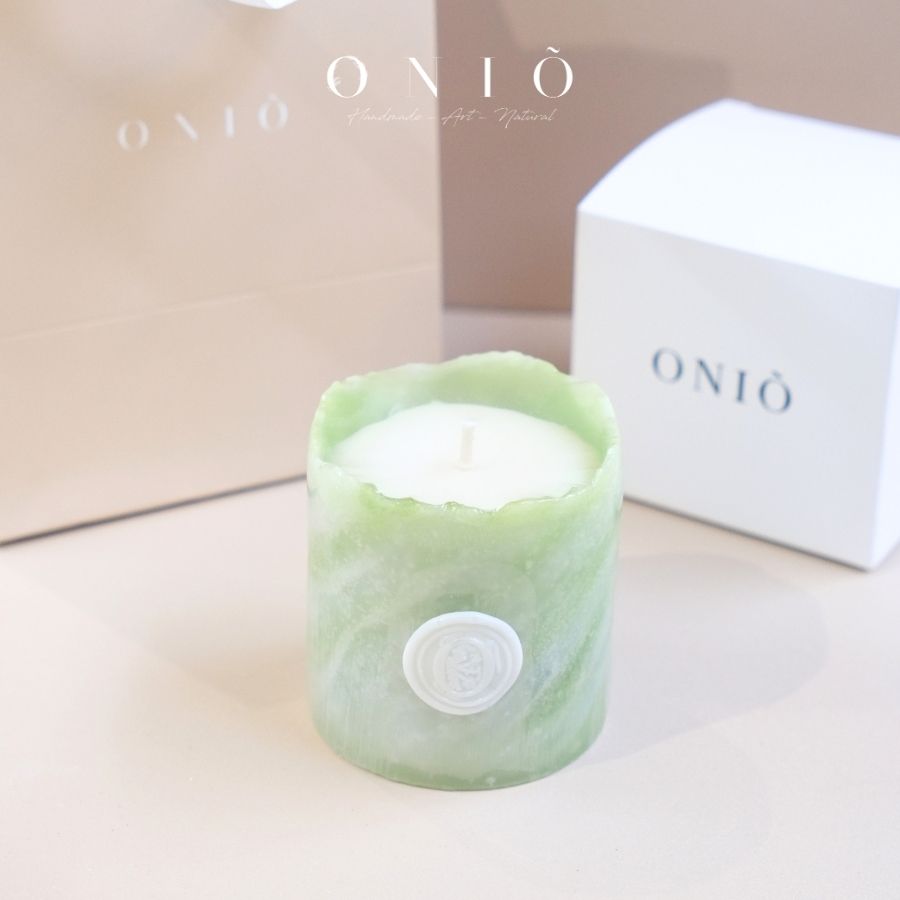 Nến thơm cao cấp hình trụ Marble Texture Handmade, Quà Tặng Tinh Tế Decor Phòng & Spa, Marble Collection - ONIÕ