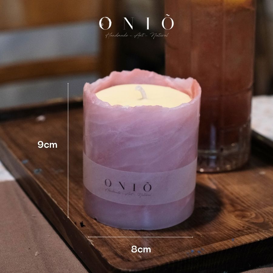Nến thơm cao cấp hình trụ Marble Texture Handmade, Quà Tặng Tinh Tế Decor Phòng & Spa, Marble Collection - ONIÕ