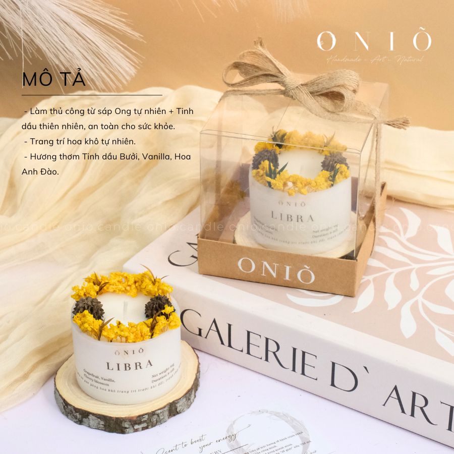 Nến trụ hoa lá ZODIAC COLLECTION 12 CUNG HOÀNG ĐẠO - ONIÕ