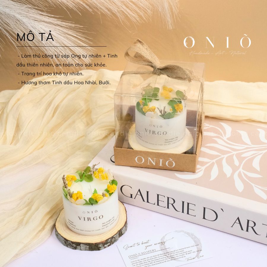 Nến trụ hoa lá ZODIAC COLLECTION 12 CUNG HOÀNG ĐẠO - ONIÕ