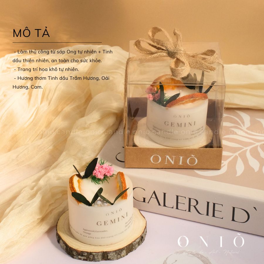 Nến trụ hoa lá ZODIAC COLLECTION 12 CUNG HOÀNG ĐẠO - ONIÕ