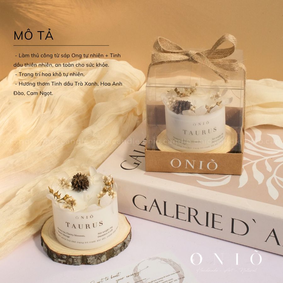 Nến trụ hoa lá ZODIAC COLLECTION 12 CUNG HOÀNG ĐẠO - ONIÕ