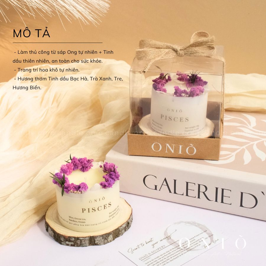 Nến trụ hoa lá ZODIAC COLLECTION 12 CUNG HOÀNG ĐẠO - ONIÕ