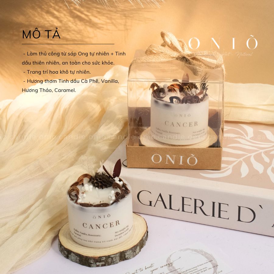 Nến trụ hoa lá ZODIAC COLLECTION 12 CUNG HOÀNG ĐẠO - ONIÕ