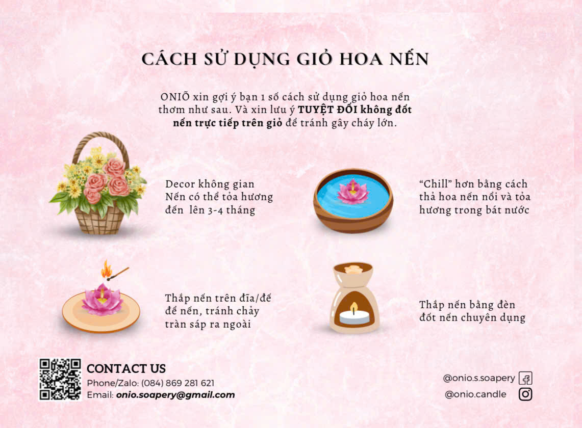 Set hoa nến thơm Kẹo hoa thủy tinh (hương thơm dịu nhẹ) - ONIÕ