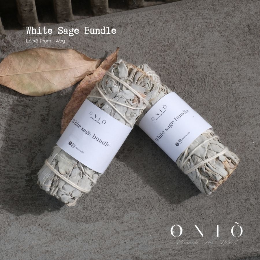 Bó lá SAGE/XÔ thơm tự nhiên, hương thơm thanh tẩy không gian, thu hút năng lượng tích cực, Bó Xô - ONIÕ