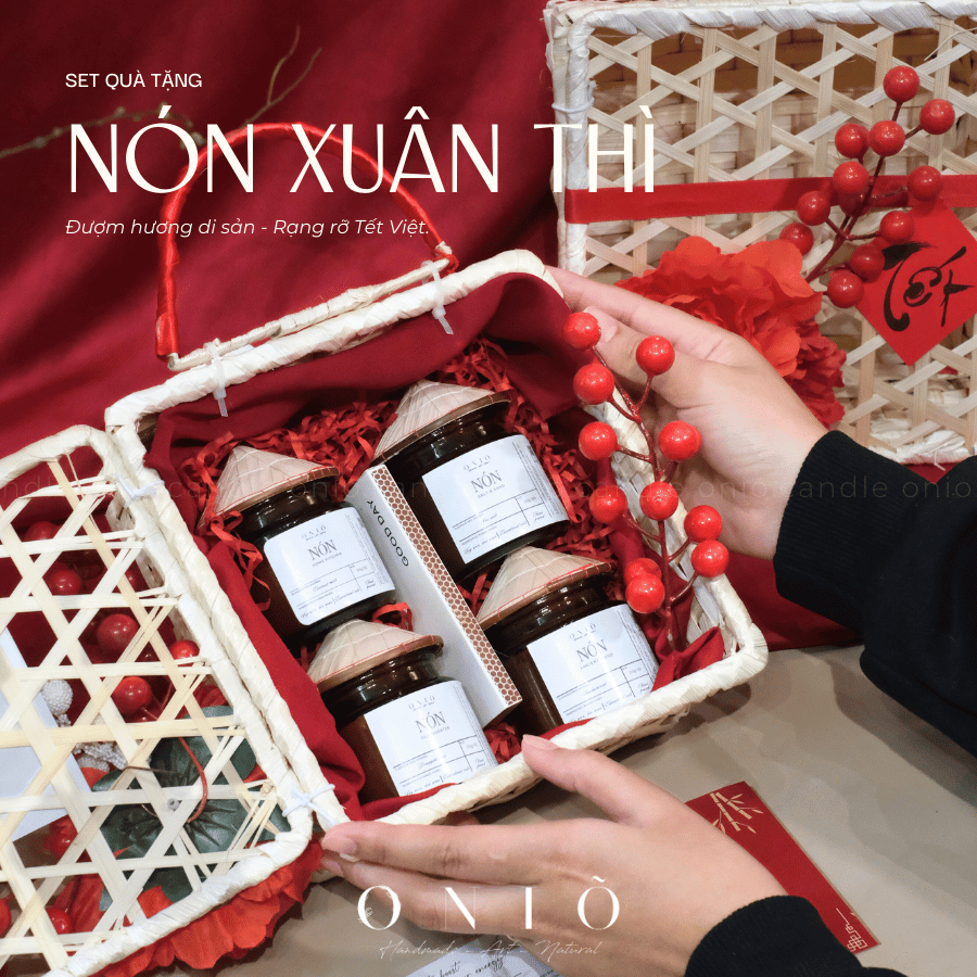 ONIÕ Set quà tặng NÓN XUÂN THÌ - BST Tinh Hoa Tết Việt