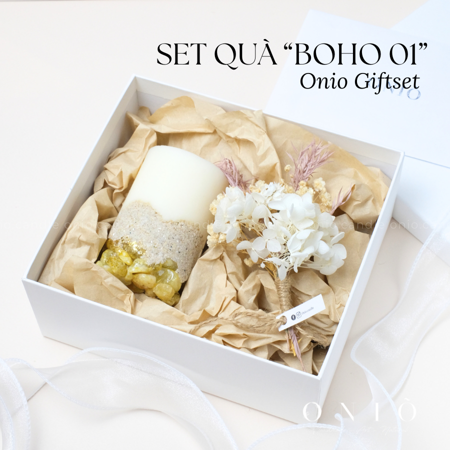 Set Quà Tặng Nến Thơm Cao Cấp BOHO COLLECTION (Hộp 20x18x8) - ONIÕ