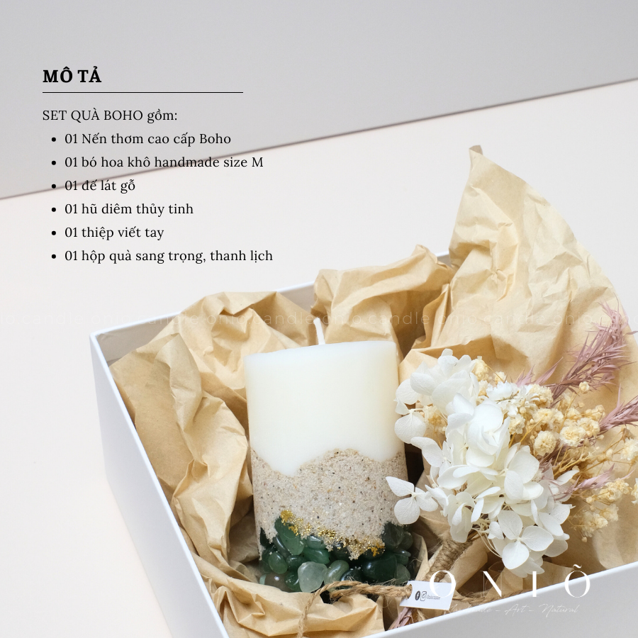 Set Quà Tặng Nến Thơm Cao Cấp BOHO COLLECTION (Hộp 20x18x8) - ONIÕ
