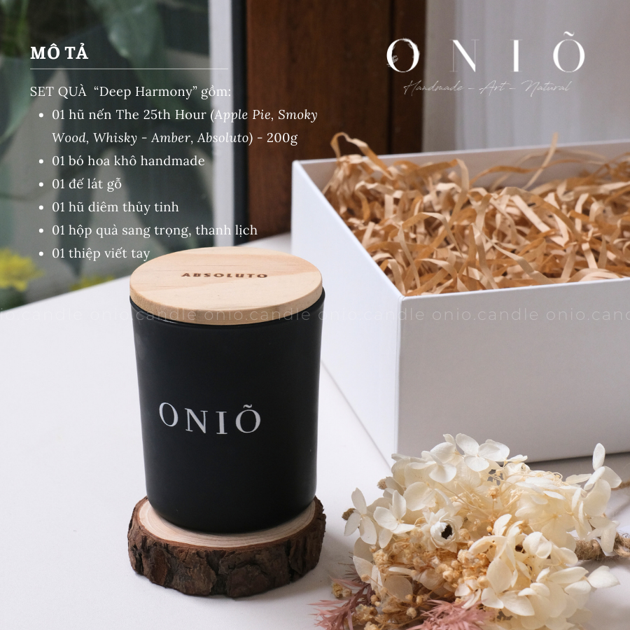 Set Quà Tặng Nến Thơm Cao Cấp DEEP HARMONY (Hộp 20x18x8) - ONIÕ
