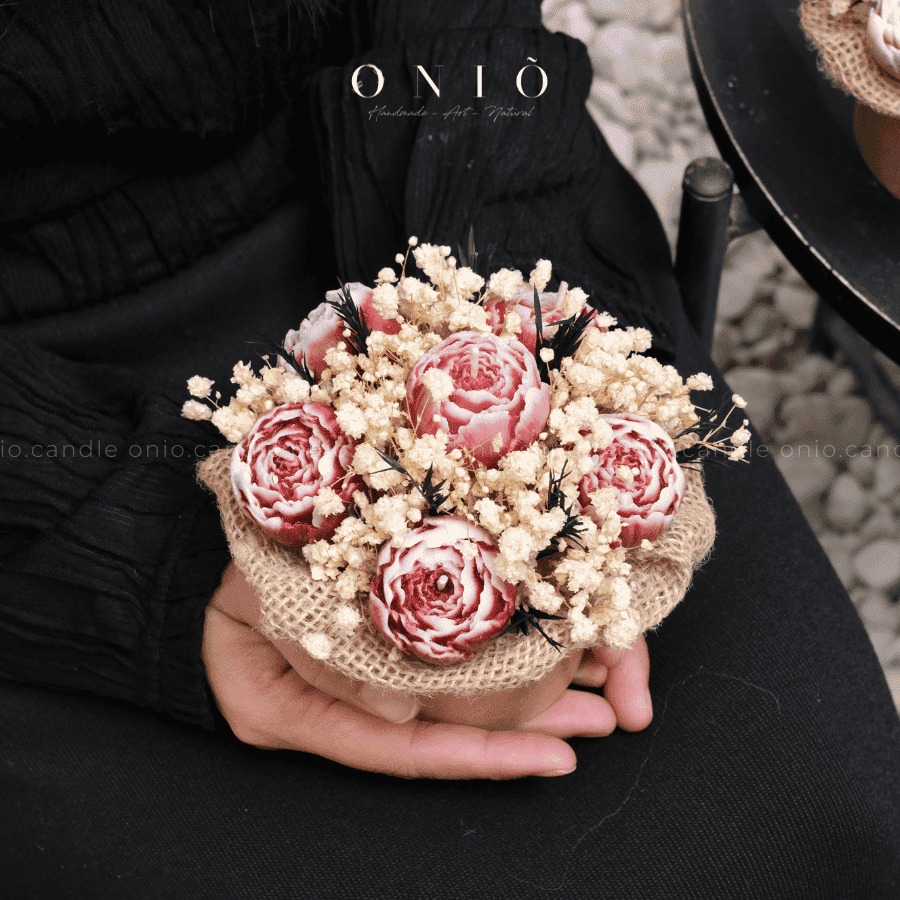 Hộp hoa nến Tulip Noel  (15x15x15cm)