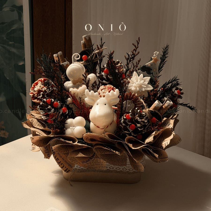 Hộp hoa nến ''Ký ức mùa đông'' (26x20x26cm)