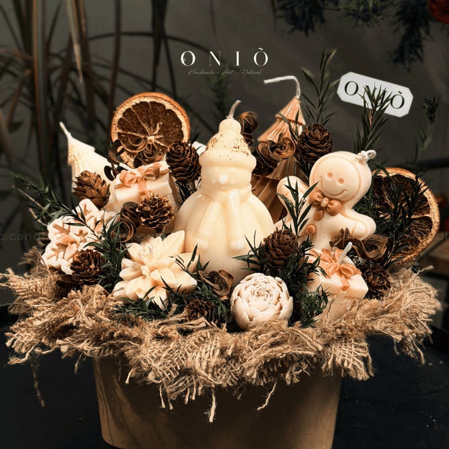 Hộp hoa nến ''Làng Giáng sinh'' (26x20x26cm)