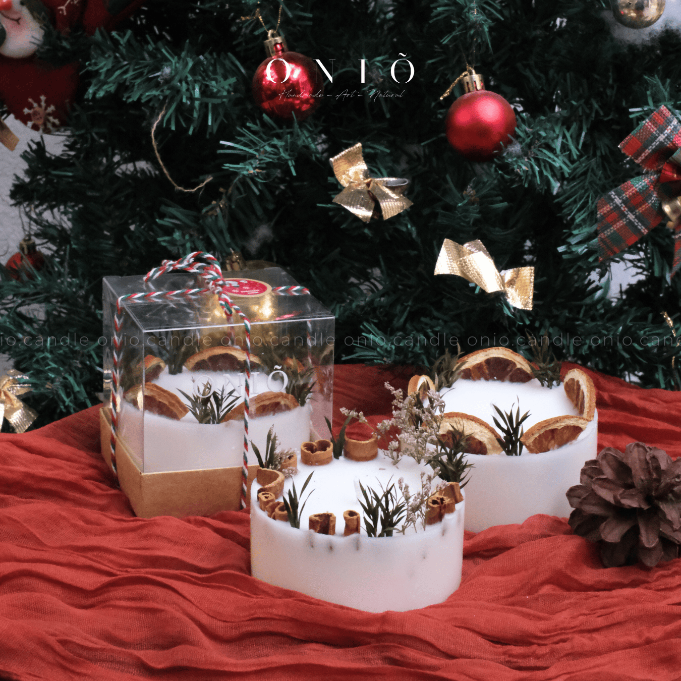 Herbal Pillar Candle - Nến trụ decor thảo mộc khô