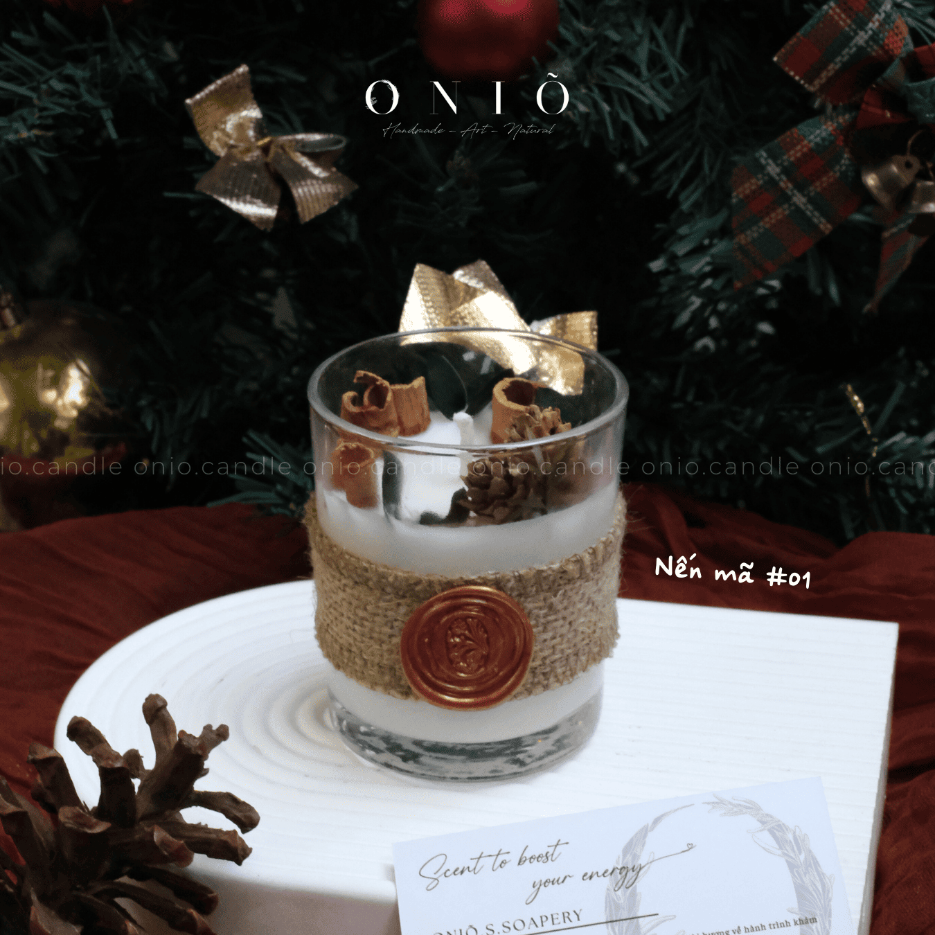 Winter Glow - Nến cốc trang trí thảo mộc khô (150g - 7x8cm)