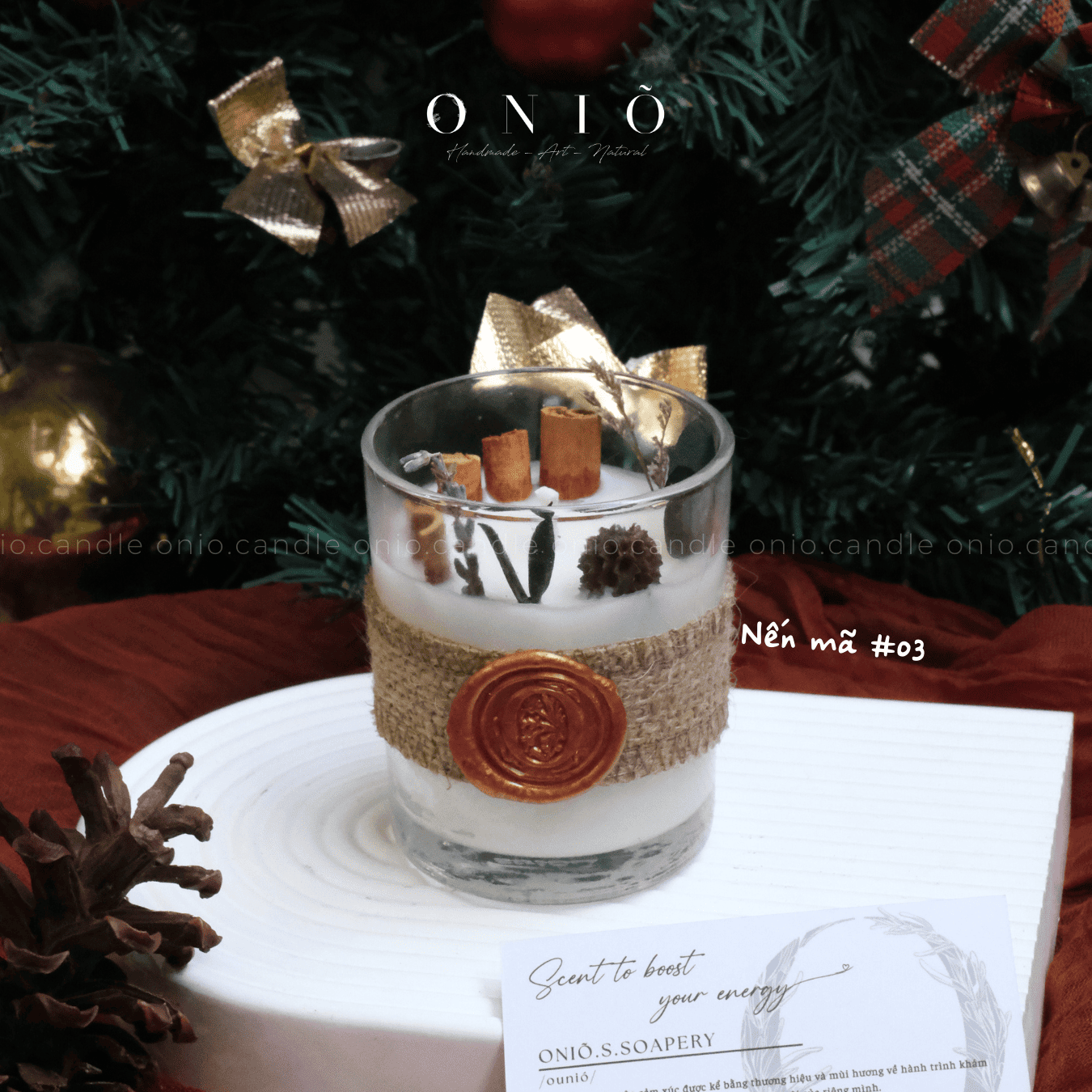 Winter Glow - Nến cốc trang trí thảo mộc khô (150g - 7x8cm)