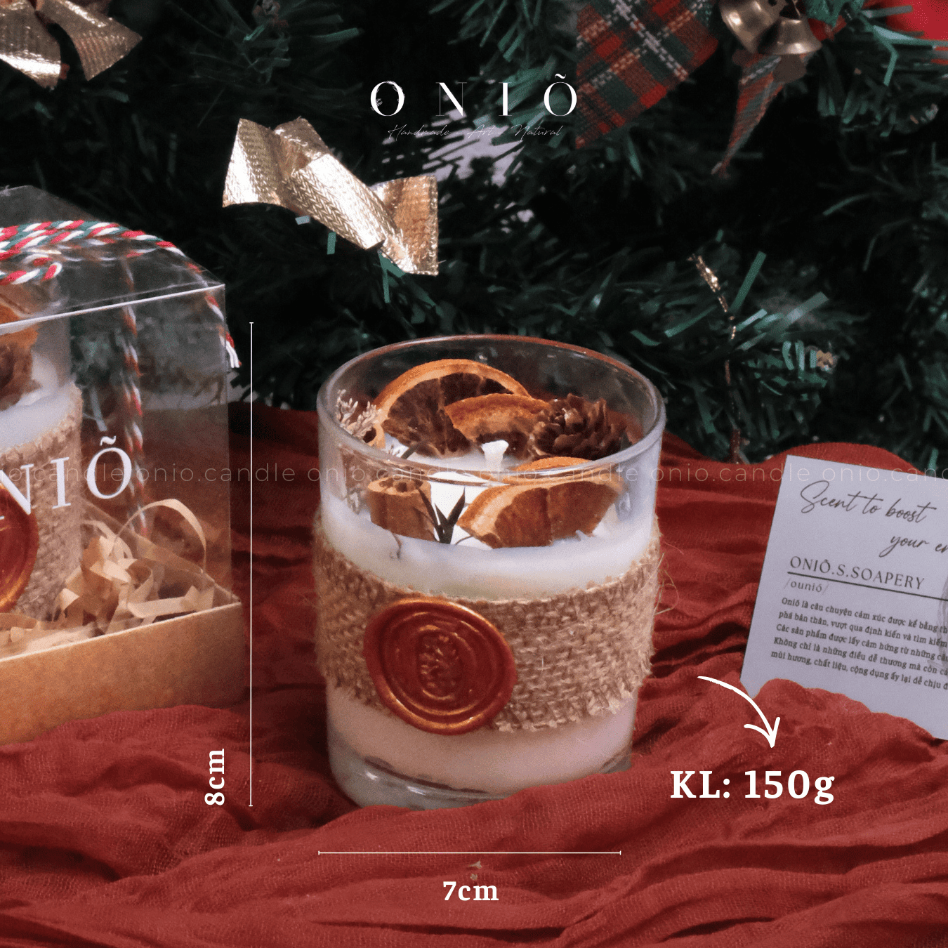 Winter Glow - Nến cốc trang trí thảo mộc khô (150g - 7x8cm)