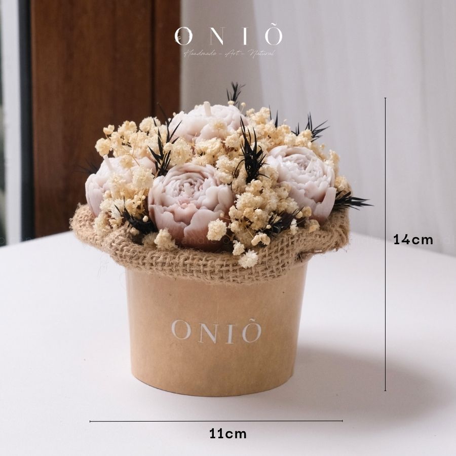 Hoa nến thơm tone nâu/đỏ, Hương thơm tinh dầu, quà tặng sinh nhật, quà tặng tốt nghiệp - Tulip Box - ONIÕ