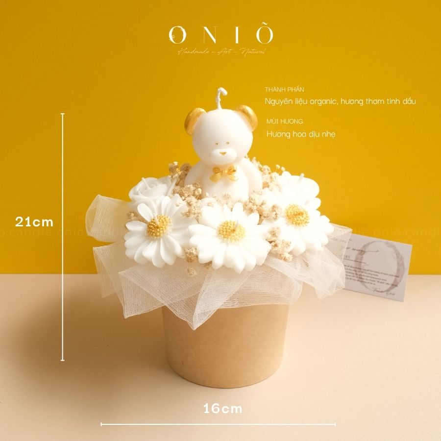 Hoa nến thơm, Hương thơm tinh dầu, quà tặng sinh nhật, quà tặng tốt nghiệp - Daisy Beary - ONIÕ