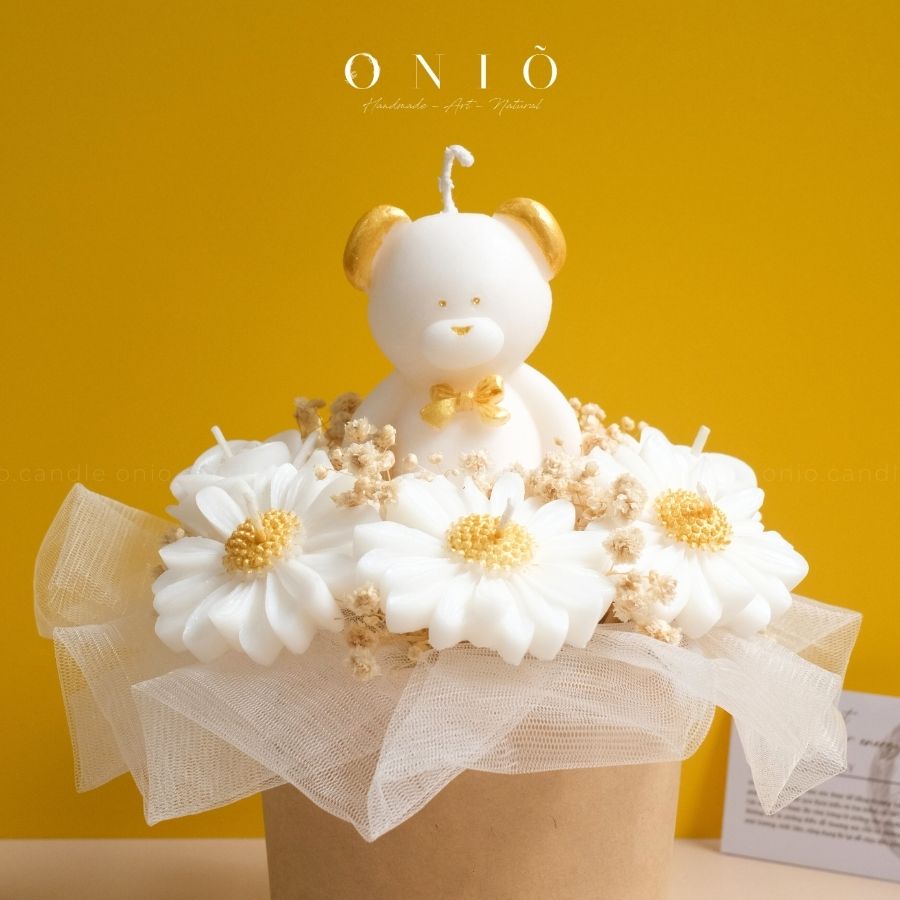 Hoa nến thơm, Hương thơm tinh dầu, quà tặng sinh nhật, quà tặng tốt nghiệp - Daisy Beary - ONIÕ