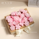 Hoa sáp thơm tone hồng, Hương thơm tinh dầu, quà tặng sinh nhật, quà tặng tốt nghiệp - Bloom Box - ONIÕ