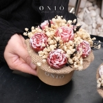 Hoa nến thơm tone nâu/đỏ, Hương thơm tinh dầu, quà tặng sinh nhật, quà tặng tốt nghiệp - Tulip Box - ONIÕ