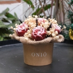 Hoa nến thơm tone nâu/đỏ, Hương thơm tinh dầu, quà tặng sinh nhật, quà tặng tốt nghiệp - Tulip Box - ONIÕ