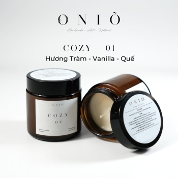 Nến thơm thủ công hũ thủy tinh nâu COZY