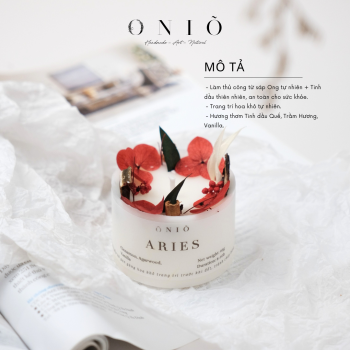 Bộ quà tặng ONIÕ 3 món nến thơm, sáp thơm handmade, đế gỗ tre, hương tinh dầu thiên nhiên