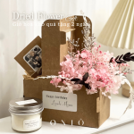 Giỏ hoa khô quà tặng 2 ngăn (1 ngăn hoa khô - 1 ngăn nến tùy chọn) - giá chưa bao gồm nến ONIÕ