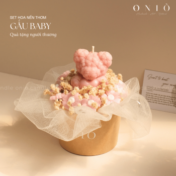 Set hoa nến thơm GẤU BABY (hương thơm dịu nhẹ) - ONIÕ
