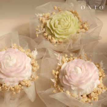 Set hoa nến thơm Mẫu đơn size S (hương thơm dịu nhẹ) - ONIÕ