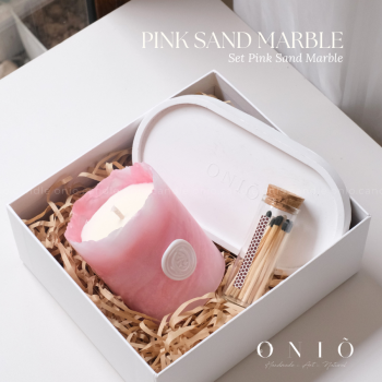 Set Quà Tặng Nến Thơm Cao Cấp PINK SAND MARBLE (Hộp 20x18x8) - ONIÕ