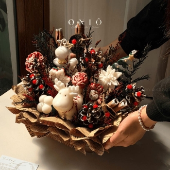 Hộp hoa nến ''Ký ức mùa đông'' (26x20x26cm)