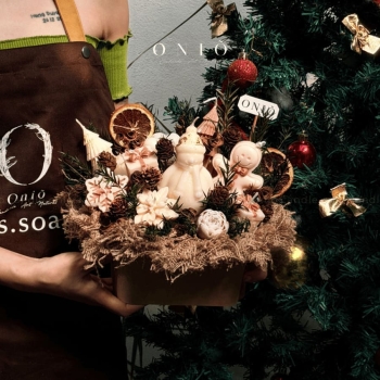 Hộp hoa nến ''Làng Giáng sinh'' (26x20x26cm)